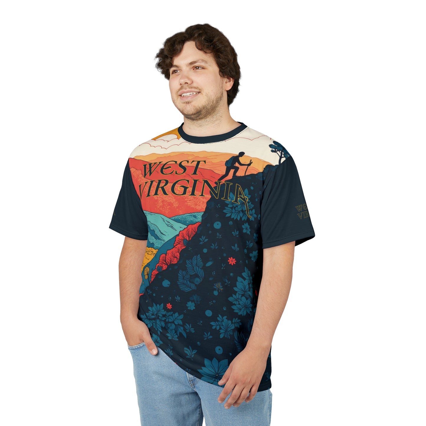 Unisex Graphic Tee Shirt | "WV Seasoned Hiker" by Nicodemus Studios-Nicodemus Studios