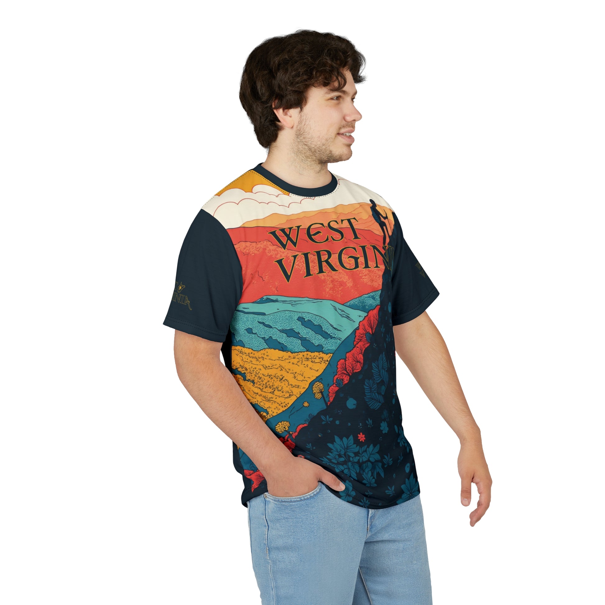 Unisex Graphic Tee Shirt | "WV Seasoned Hiker" by Nicodemus Studios-Nicodemus Studios