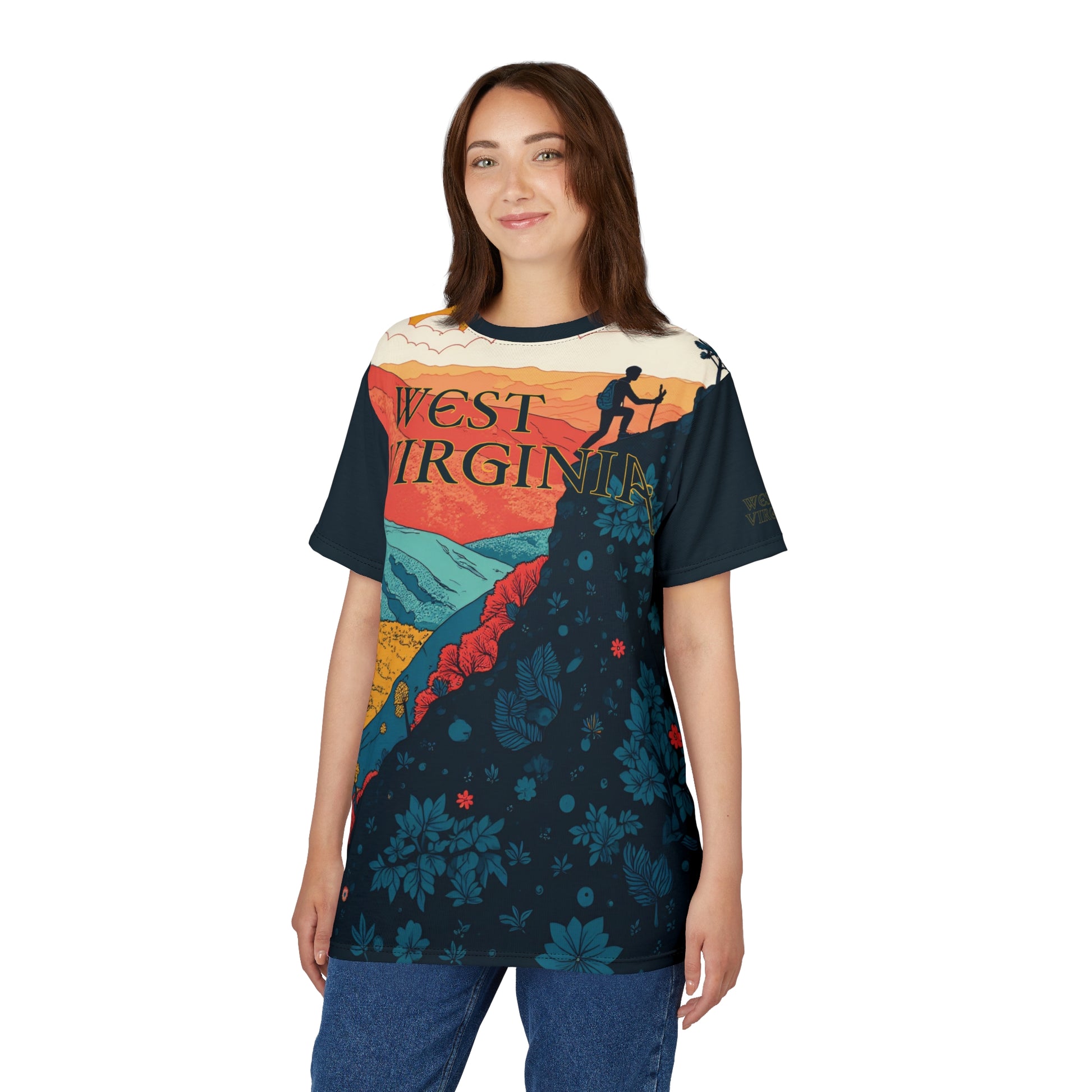 Unisex Graphic Tee Shirt | "WV Seasoned Hiker" by Nicodemus Studios-Nicodemus Studios