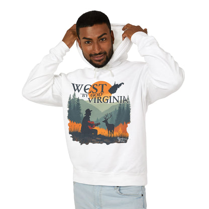 Unisex Lightweight Hooded Sweatshirt | "West By God Virginia" by Nicodemus Studios-Nicodemus Studios
