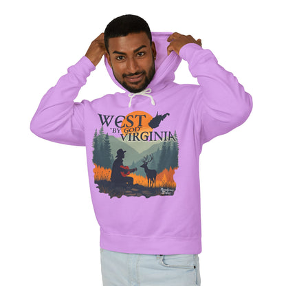 Unisex Lightweight Hooded Sweatshirt | "West By God Virginia" by Nicodemus Studios-Nicodemus Studios