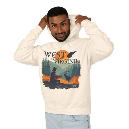 Unisex Lightweight Hooded Sweatshirt | "West By God Virginia" by Nicodemus Studios-Nicodemus Studios