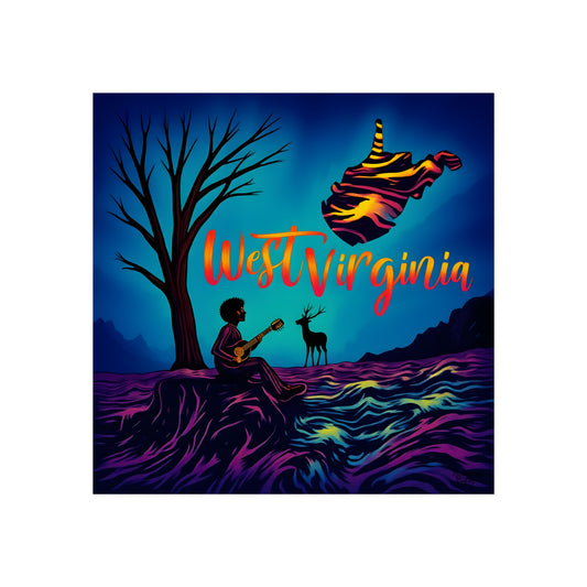 Vibrant West Virginia Fine Art Matte Poster Print | "Midnight Visions" by Nicodemus Studios-16″ x 16″-Matte-Nicodemus Studios