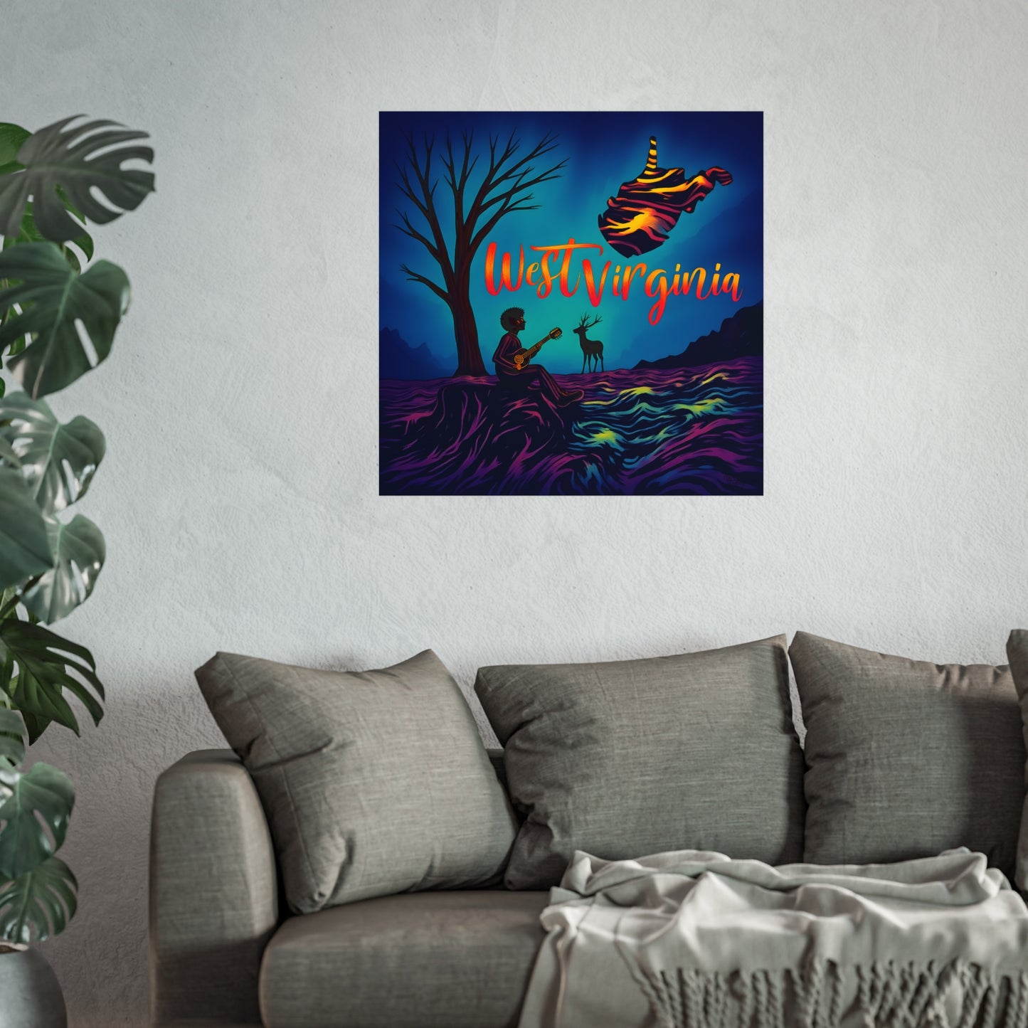 Vibrant West Virginia Fine Art Matte Poster Print | "Midnight Visions" by Nicodemus Studios-30″ x 30″-Matte-Nicodemus Studios