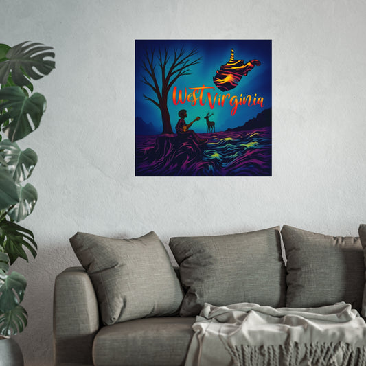 Vibrant West Virginia Fine Art Matte Poster Print | "Midnight Visions" by Nicodemus Studios-30″ x 30″-Matte-Nicodemus Studios