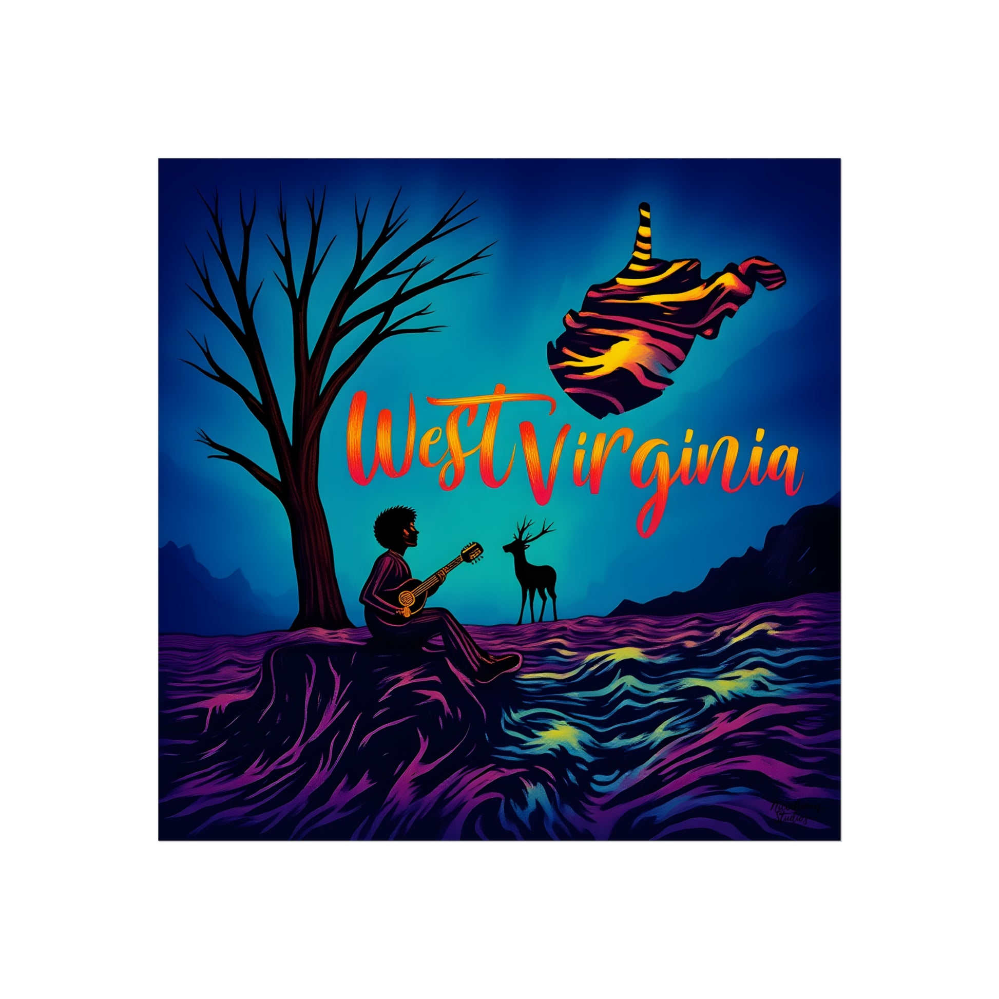 Vibrant West Virginia Fine Art Matte Poster Print | "Midnight Visions" by Nicodemus Studios-Nicodemus Studios