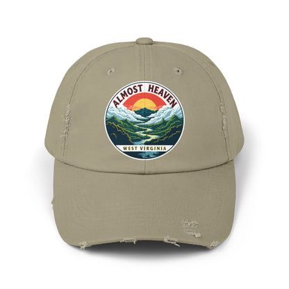 Vintage Dad Style Hat | "Almost Heaven West Virginia"-Light Olive-One size-Nicodemus Studios