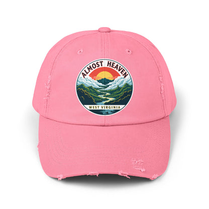 Vintage Dad Style Hat | "Almost Heaven West Virginia"-True Pink-One size-Nicodemus Studios