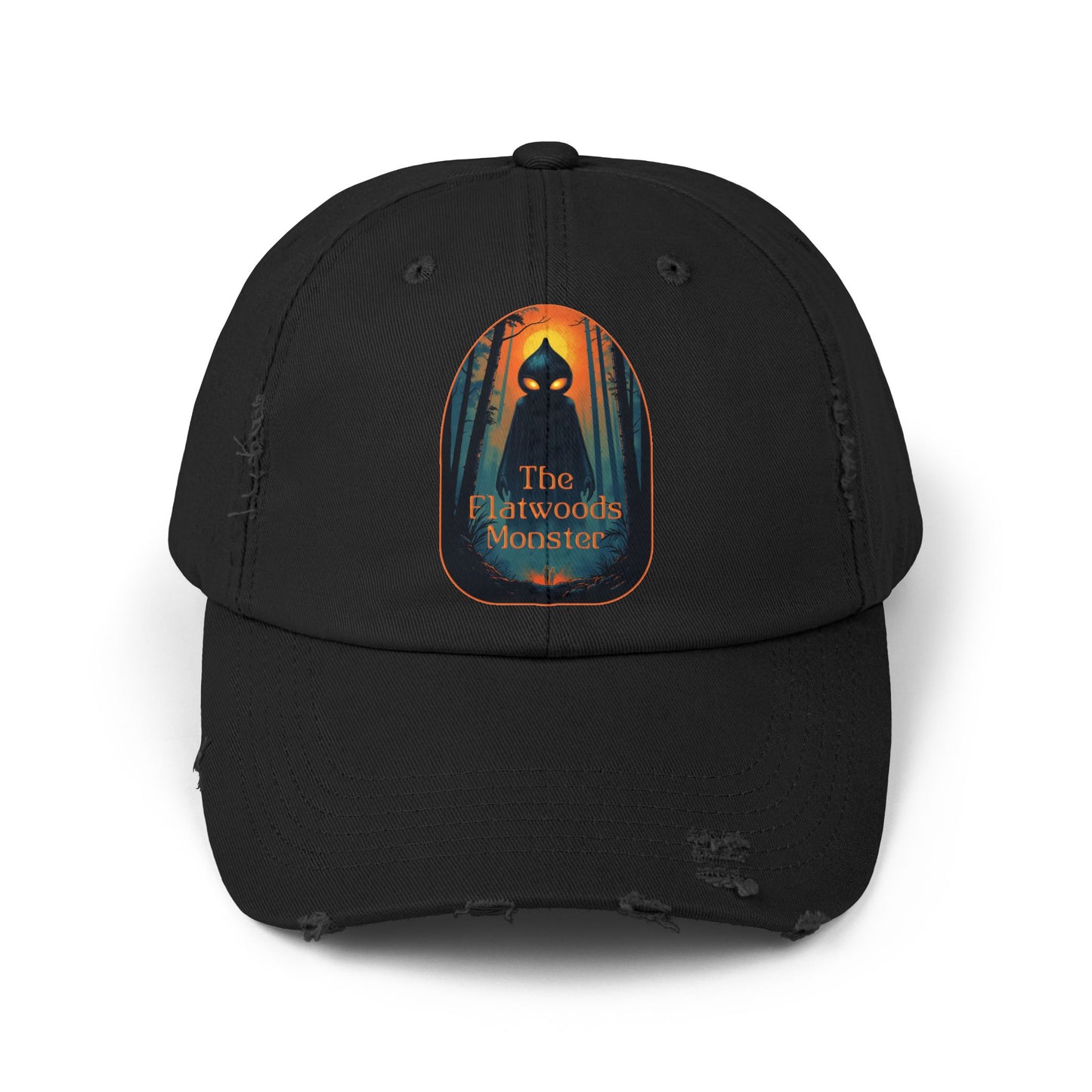 Vintage Distressed Cap| The Flatwoods Monster-Black-One size-Nicodemus Studios