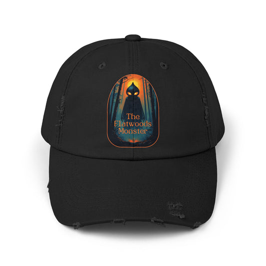 Vintage Distressed Cap| The Flatwoods Monster-Black-One size-Nicodemus Studios