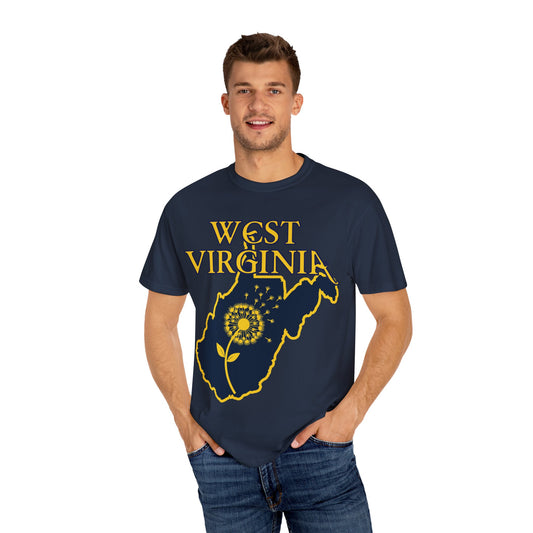 West Virginia Dandelion Design Garment-Dyed T-Shirt