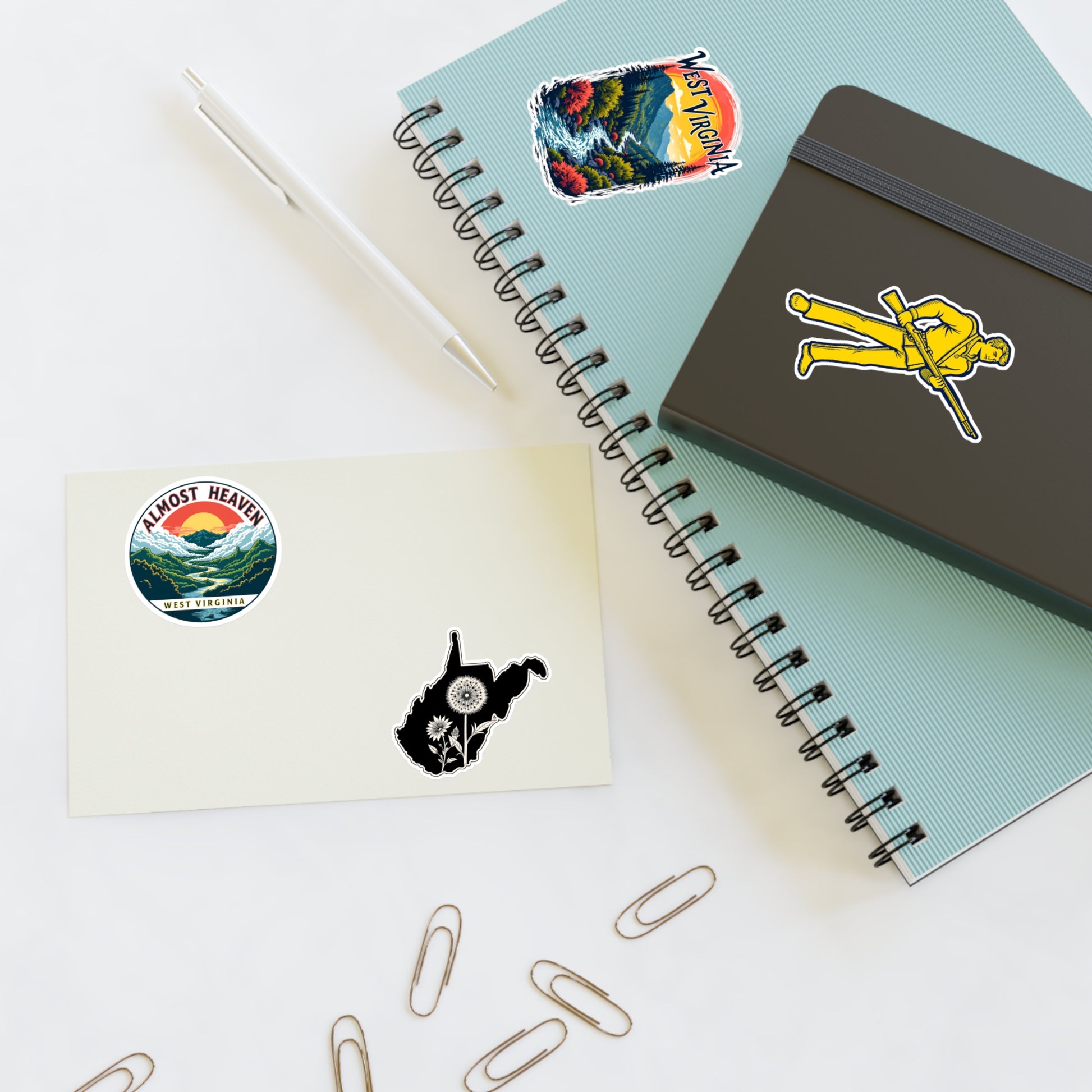 West Virginia Sticker Sheets - Vibrant Outdoor Theme with Scenic Graphics-Nicodemus Studios