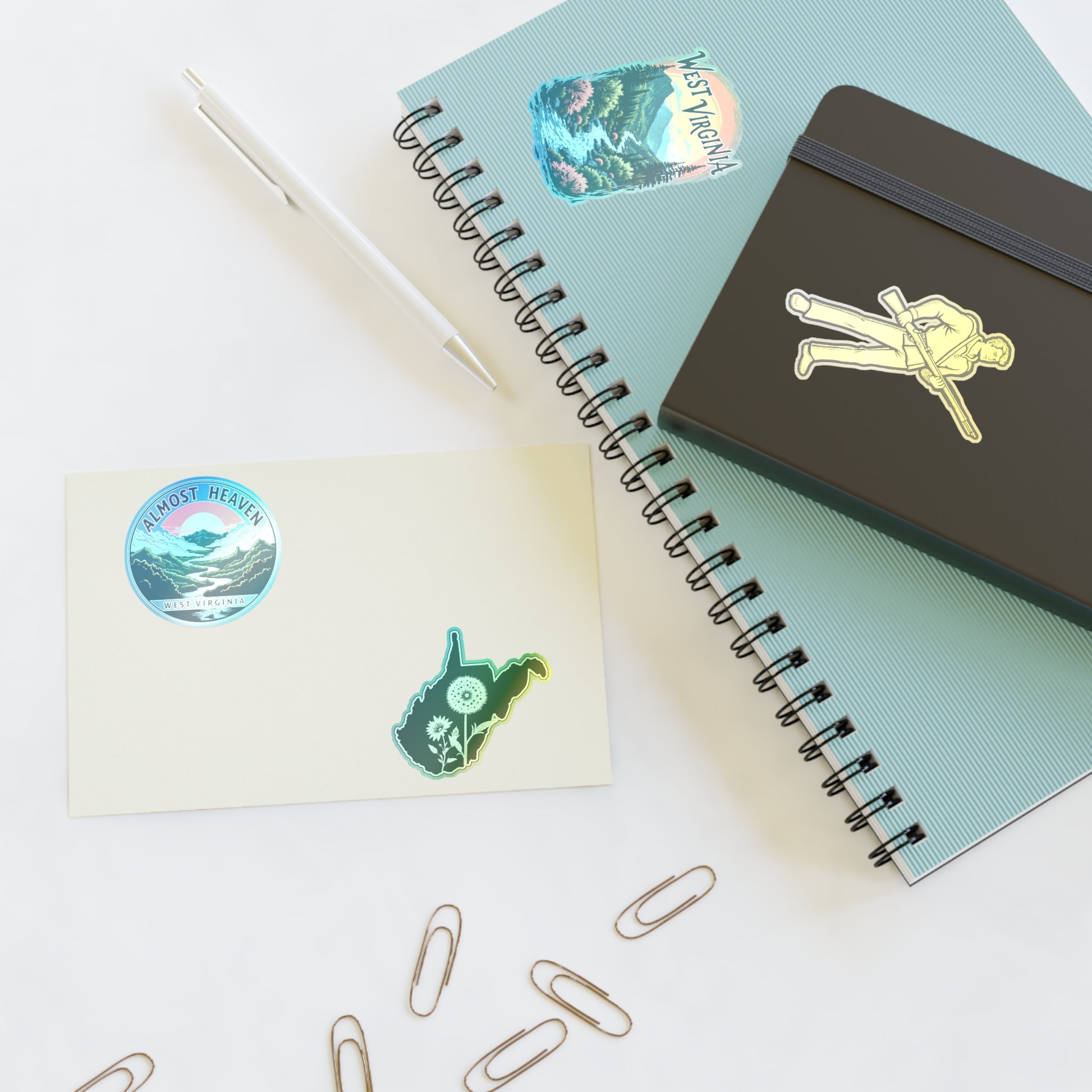 West Virginia Sticker Sheets - Vibrant Outdoor Theme with Scenic Graphics-Nicodemus Studios