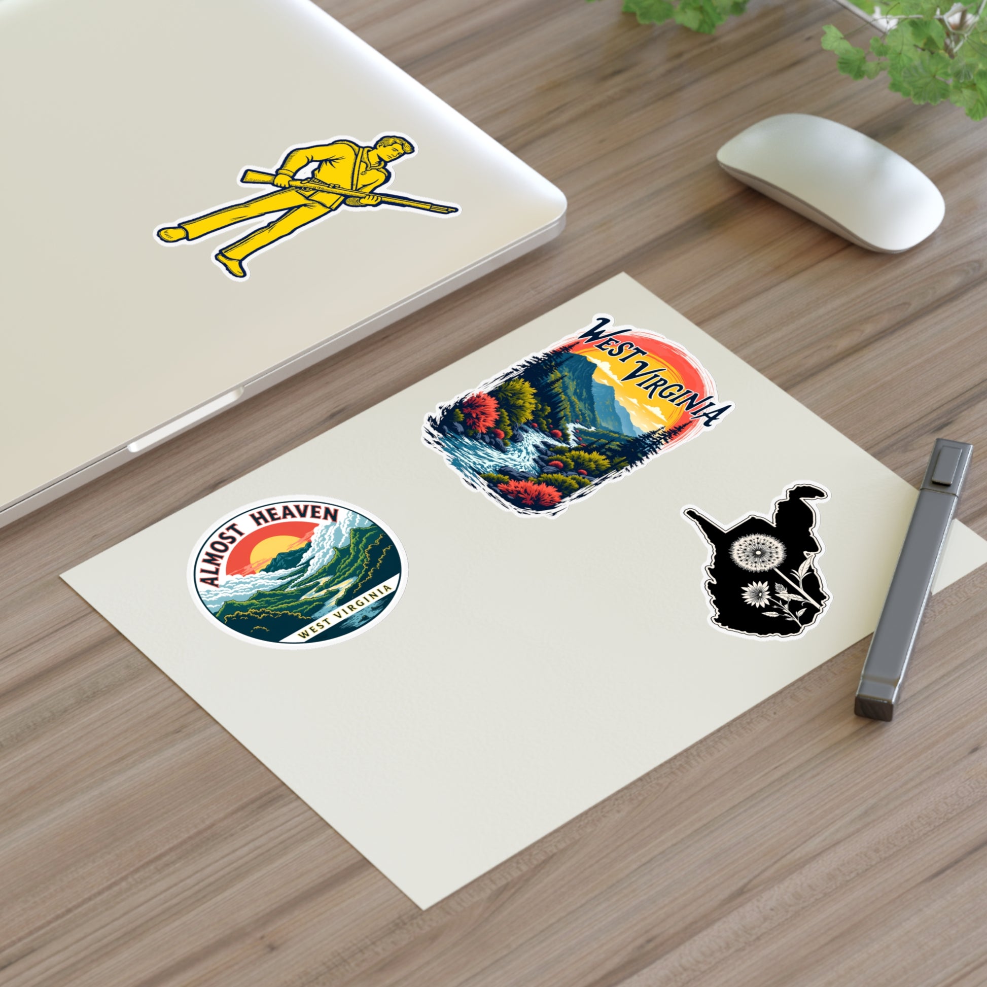 West Virginia Sticker Sheets - Vibrant Outdoor Theme with Scenic Graphics-Nicodemus Studios
