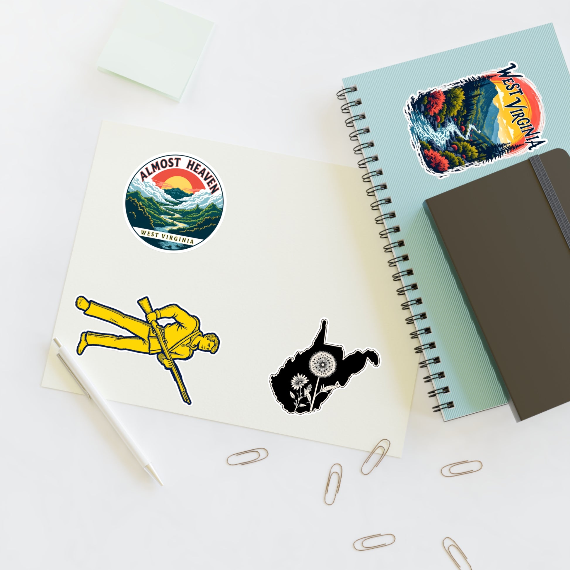 West Virginia Sticker Sheets - Vibrant Outdoor Theme with Scenic Graphics-Nicodemus Studios