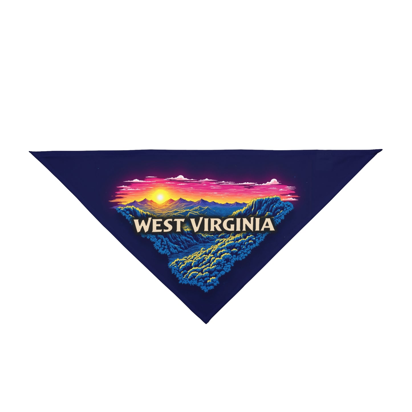 West Virginia Sunrise Pet Bandana 27" × 13" Pets