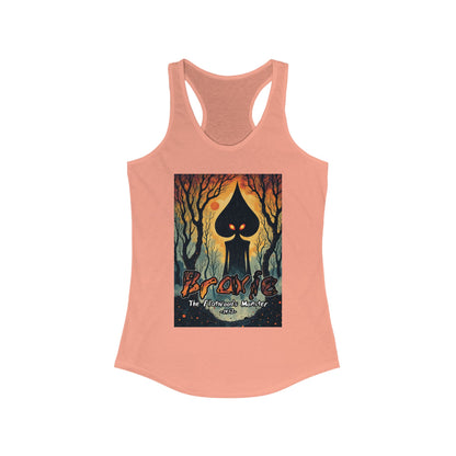 Women's Racerback Tank Top | Braxie The Flatwoods Monster-S-Solid Light Orange-Nicodemus Studios