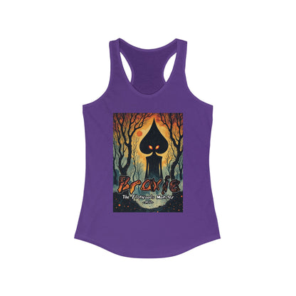 Women's Racerback Tank Top | Braxie The Flatwoods Monster-XS-Solid Purple Rush-Nicodemus Studios