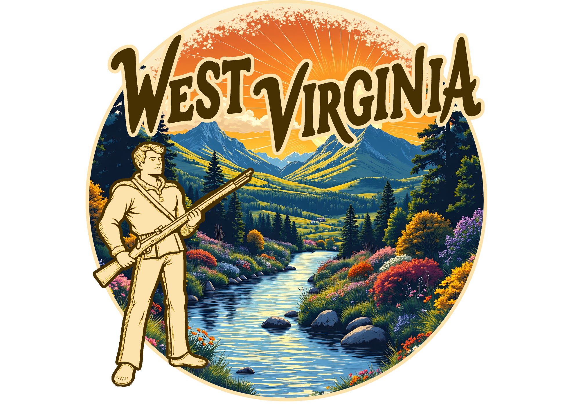 Women's Racerback Tank | West Virginia Vintage Mountaineer-Nicodemus Studios