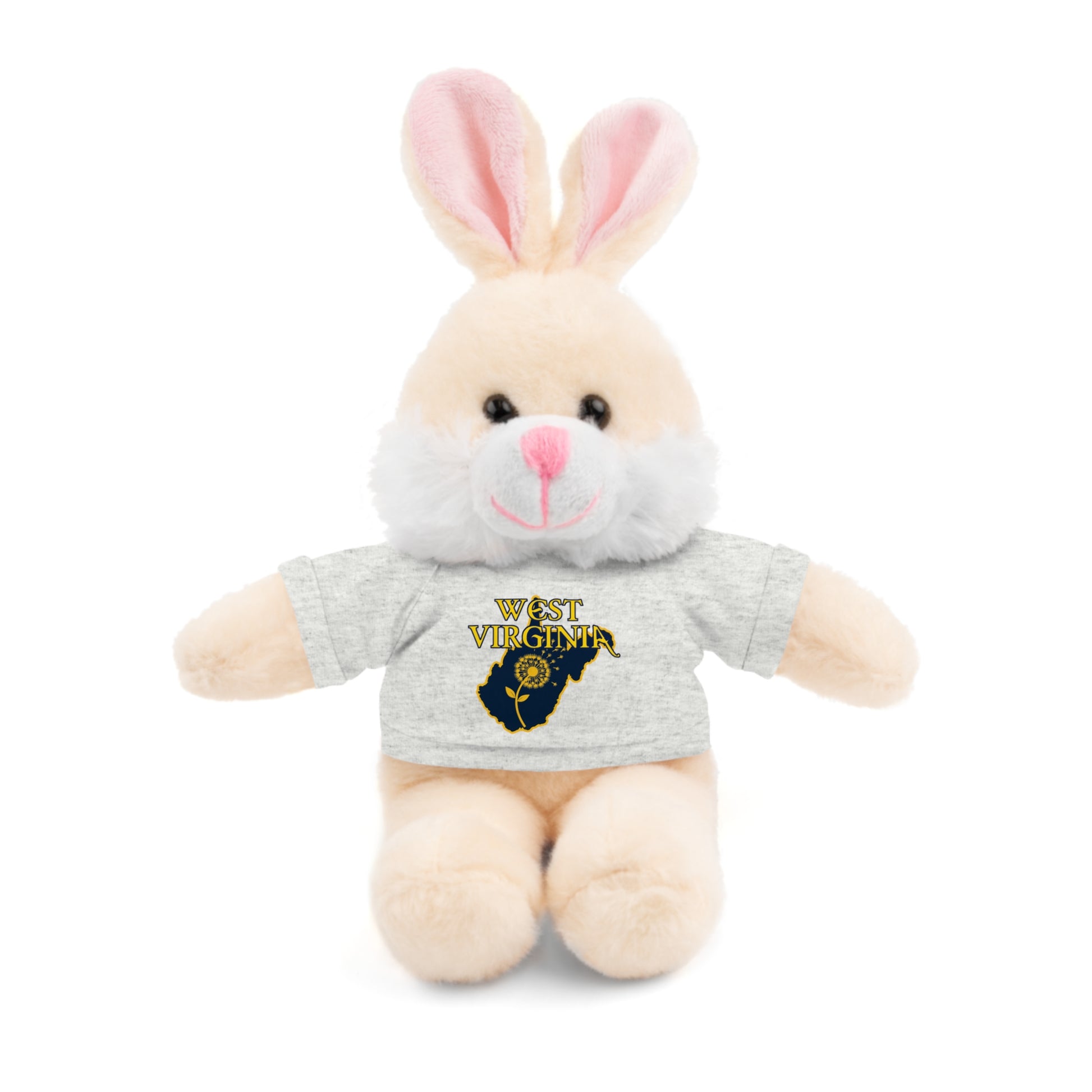 WV Plushies | West Virginia Dandelion Plushie Tee-Ash-Bunny-8"-Nicodemus Studios