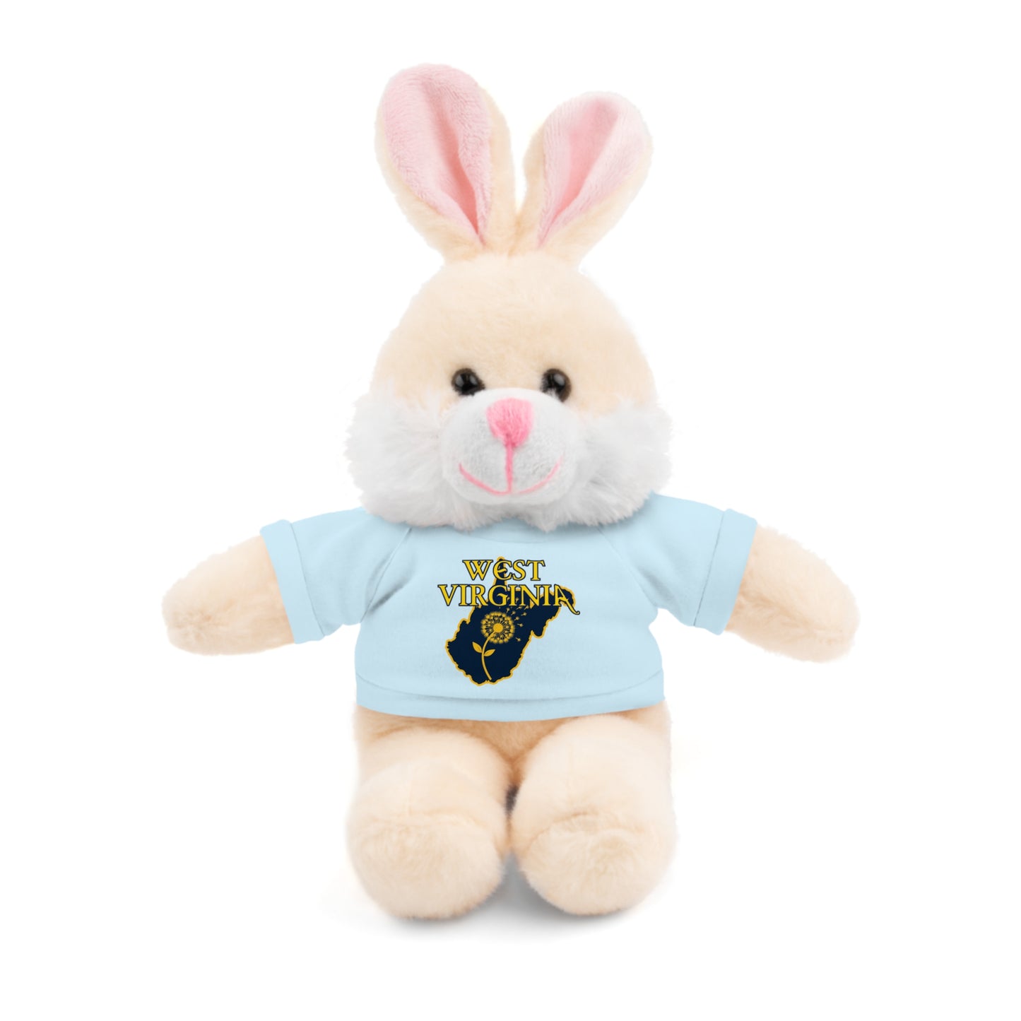 WV Plushies | West Virginia Dandelion Plushie Tee-Light Blue-Bunny-8"-Nicodemus Studios