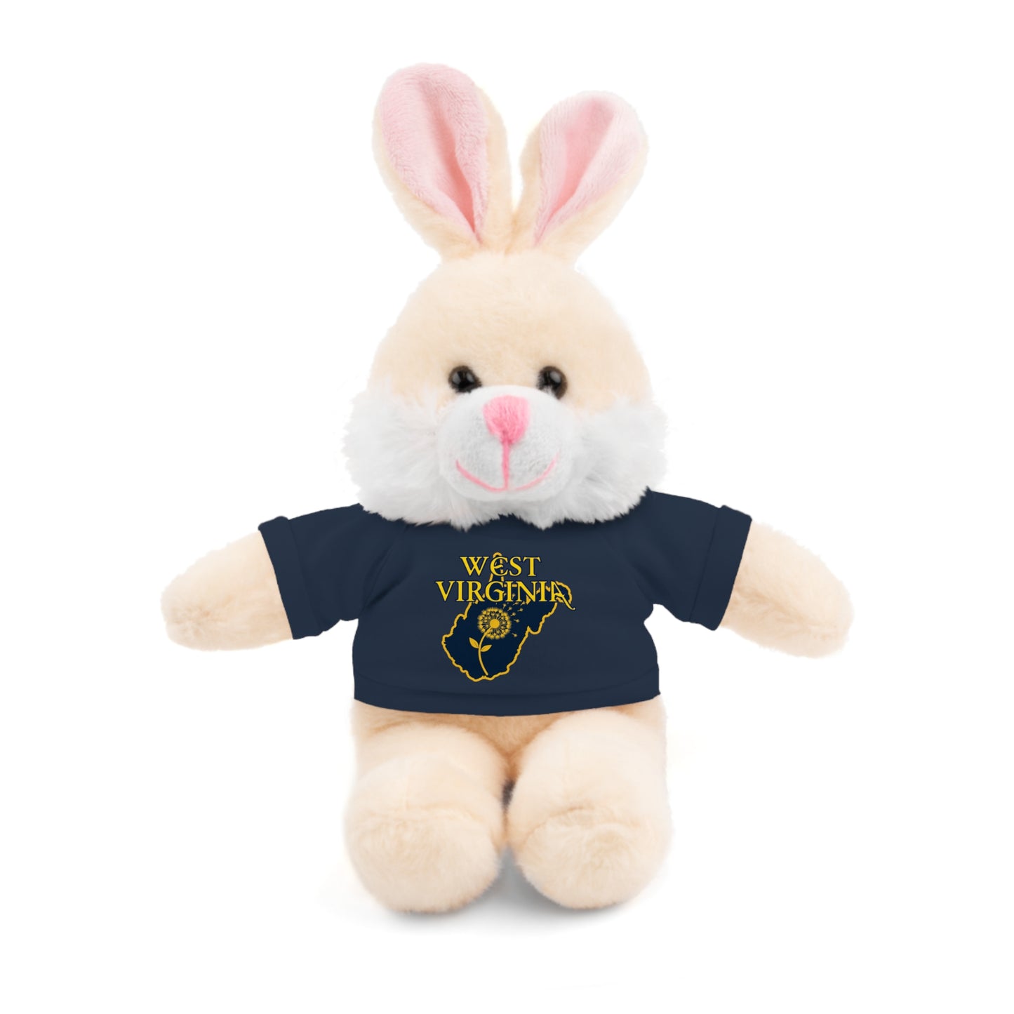 WV Plushies | West Virginia Dandelion Plushie Tee-Navy-Bunny-8"-Nicodemus Studios