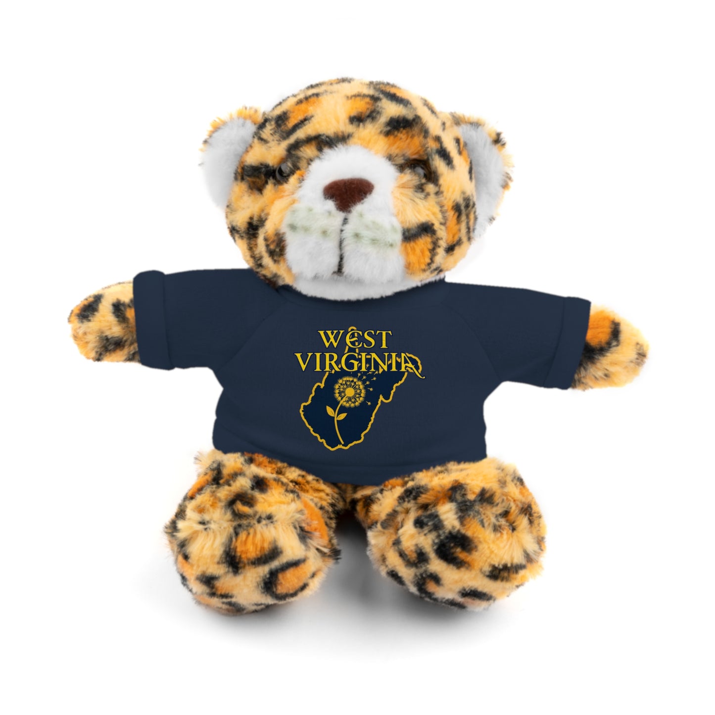 WV Plushies | West Virginia Dandelion Plushie Tee-Navy-Jaguar-8"-Nicodemus Studios
