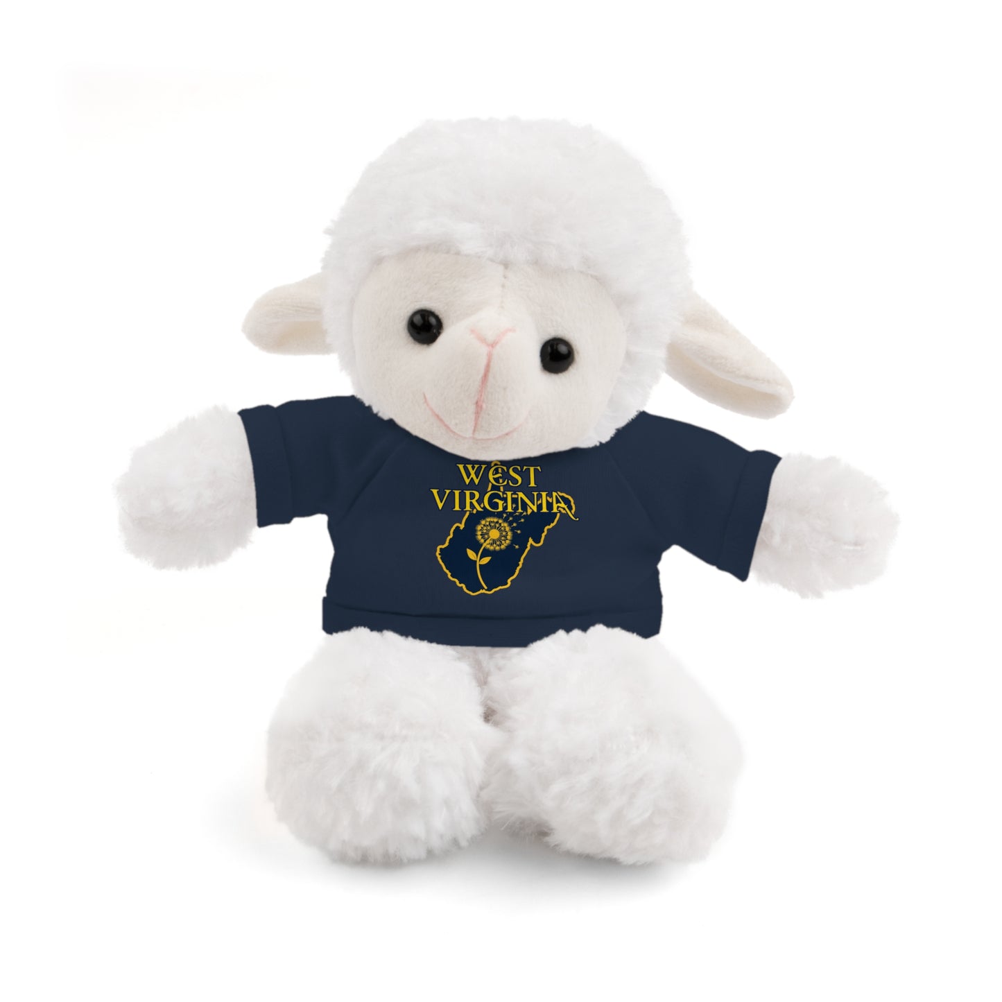 WV Plushies | West Virginia Dandelion Plushie Tee-Navy-Sheep-8"-Nicodemus Studios