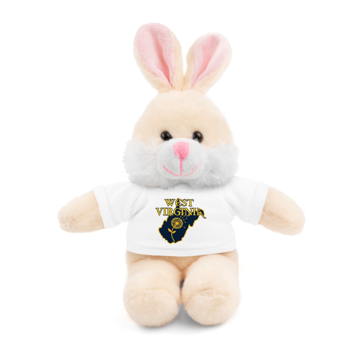 WV Plushies | West Virginia Dandelion Plushie Tee-White-Bunny-8"-Nicodemus Studios