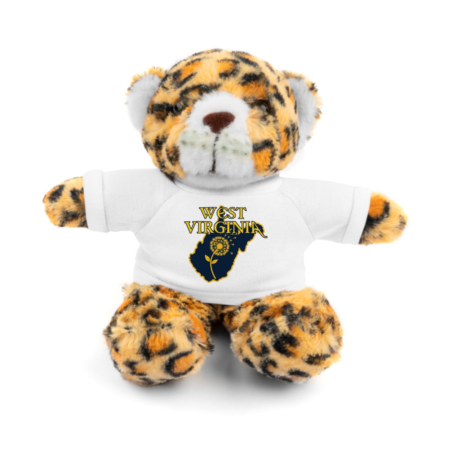 WV Plushies | West Virginia Dandelion Plushie Tee-White-Jaguar-8"-Nicodemus Studios