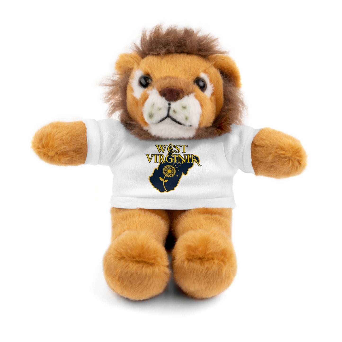 WV Plushies | West Virginia Dandelion Plushie Tee-White-Lion-8"-Nicodemus Studios