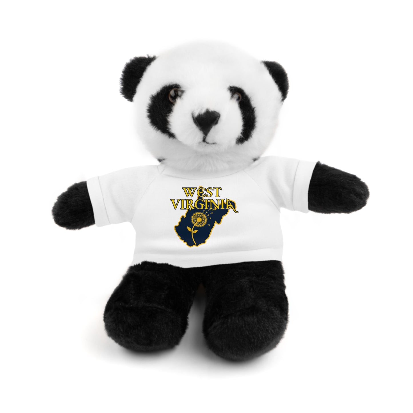 WV Plushies | West Virginia Dandelion Plushie Tee-White-Panda-8"-Nicodemus Studios