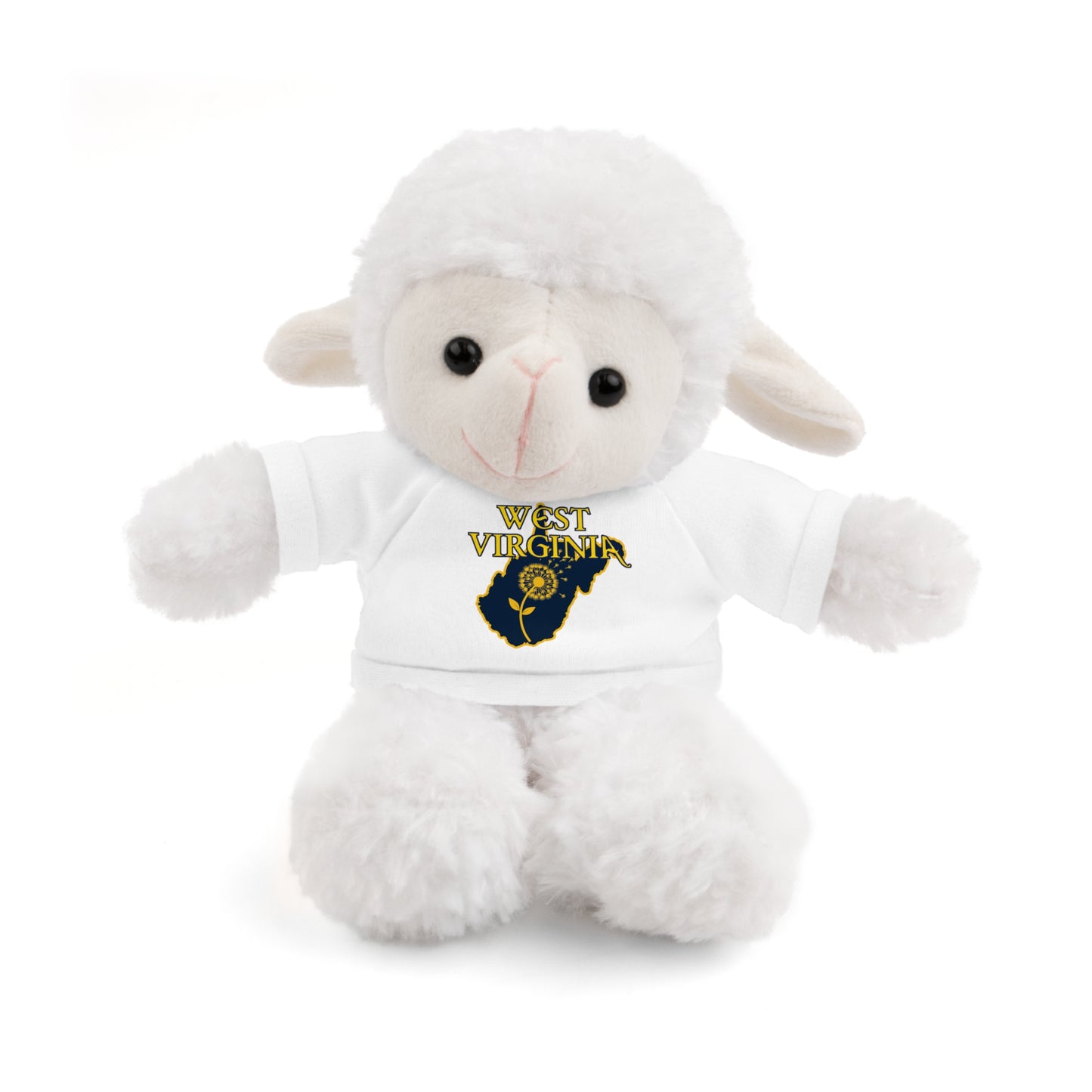 WV Plushies | West Virginia Dandelion Plushie Tee-White-Sheep-8"-Nicodemus Studios