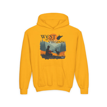 Youth Cozy Hoodie | "West By God Virginia" by Nicodemus Studios-S-Gold-Nicodemus Studios