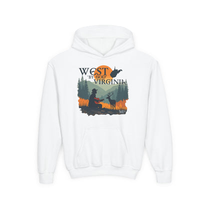 Youth Cozy Hoodie | "West By God Virginia" by Nicodemus Studios-S-White-Nicodemus Studios